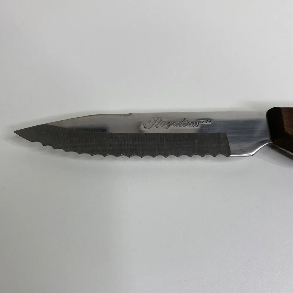Vintage Royalton Serrated Knife Stainless Japan Mid Century Hook on End 3
